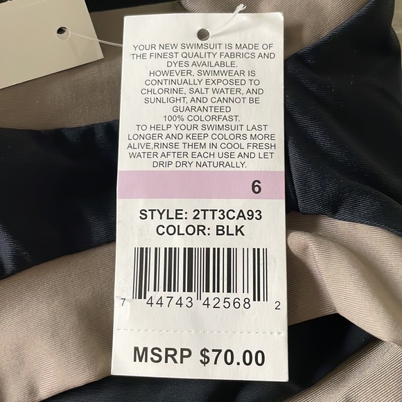 NWT Trina Turk black taupe colorblock gold mosaic square hardware sides size 6 - Picture 11 of 13